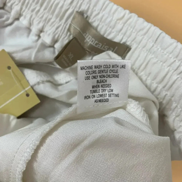 Appraisal New Linen Blend Straight Leg High Waist Pants Size XL Ivory White - Picture 15 of 15